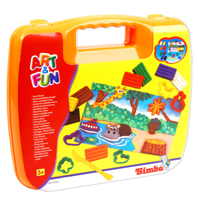Набор пластилина "Art & Fun" в чемоданчике, цвет: оранжевый 5 формочек, ножик, картонная основа инфо 13528g.